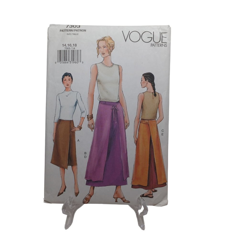 Vogue 7303 Sewing Pattern Misses Skirt Overskirt Size 14-18 A-Line Maxi Y2K